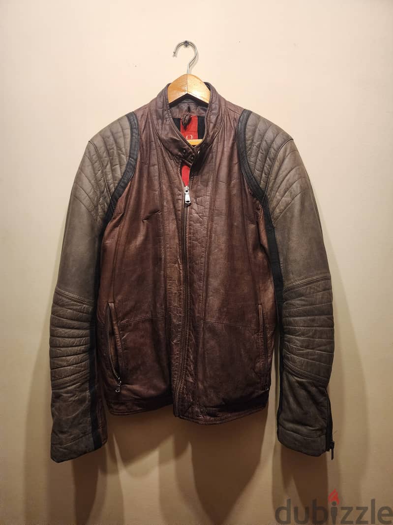 Vintage motorbike race jacket - جاكيت ريس جلد طبيعي 7