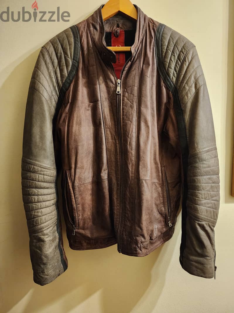 Vintage motorbike race jacket - جاكيت ريس جلد طبيعي 10