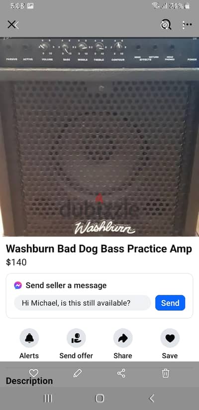 Washburn BD 30 B  امب بيز امريكي