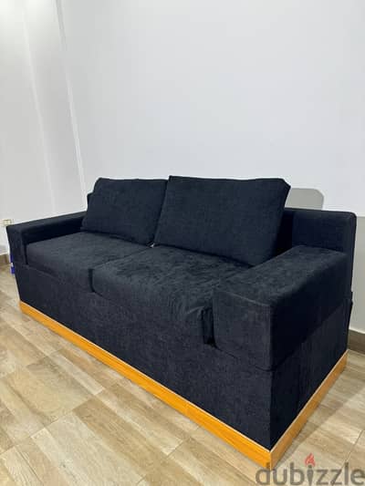 3 setaer black sofa