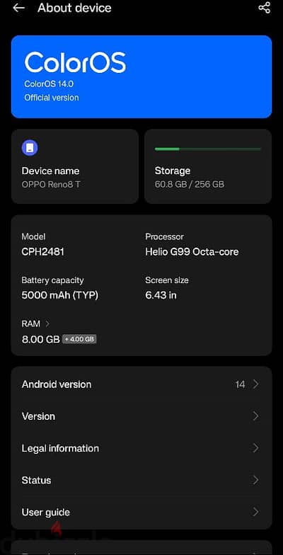 Oppo R8T for Sale used like new