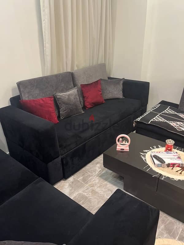 Living room 3 pcs with table -  غرفة ليفنج ٣ قطع خشب زان احمر دمياط 1