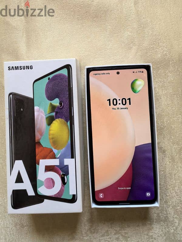 galaxy a51 بالكرتونة بدون شاحن 2