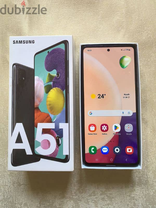 galaxy a51 بالكرتونة بدون شاحن 3