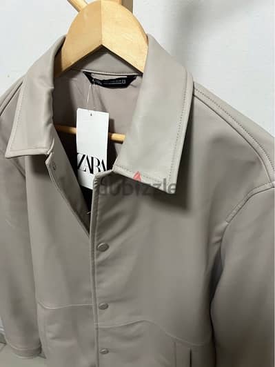 ZARA crème leather jacket new