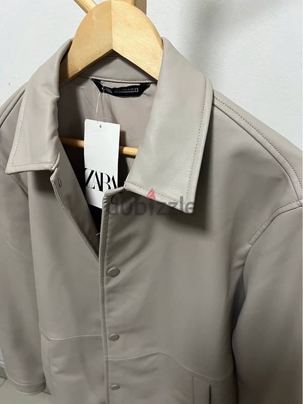 ZARA crème leather jacket new 0