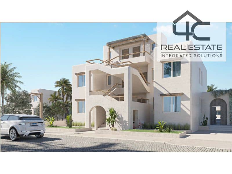 Villa Townhouse for sale 175 m in compound Marassi North Coast  ready to move  special view on lagoon with installment  under market price 0