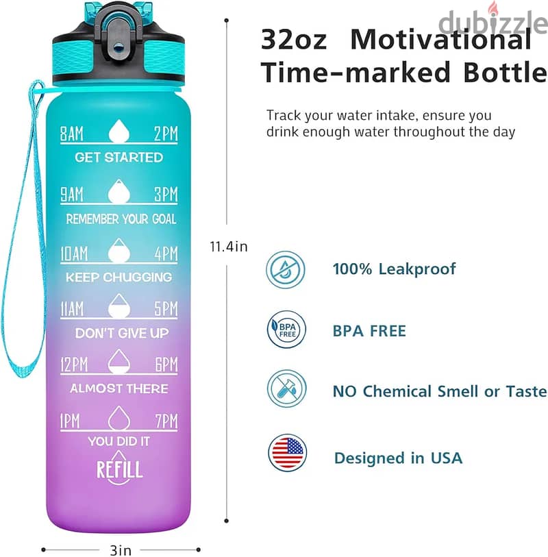 زجاجة رياضية للتحفيز على شرب الماء 2