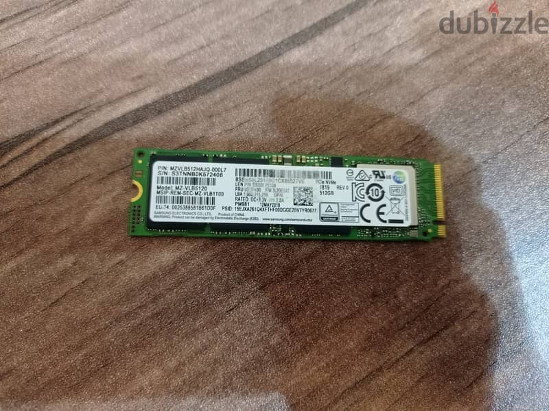 ssd m. 2 من سامسونج 512gb 2