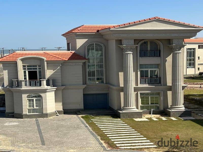 Townhouse for sale, ready to move in the New Mansoura, in Zahia Compound, direct view on the sea from all directions, with payment facilities 0