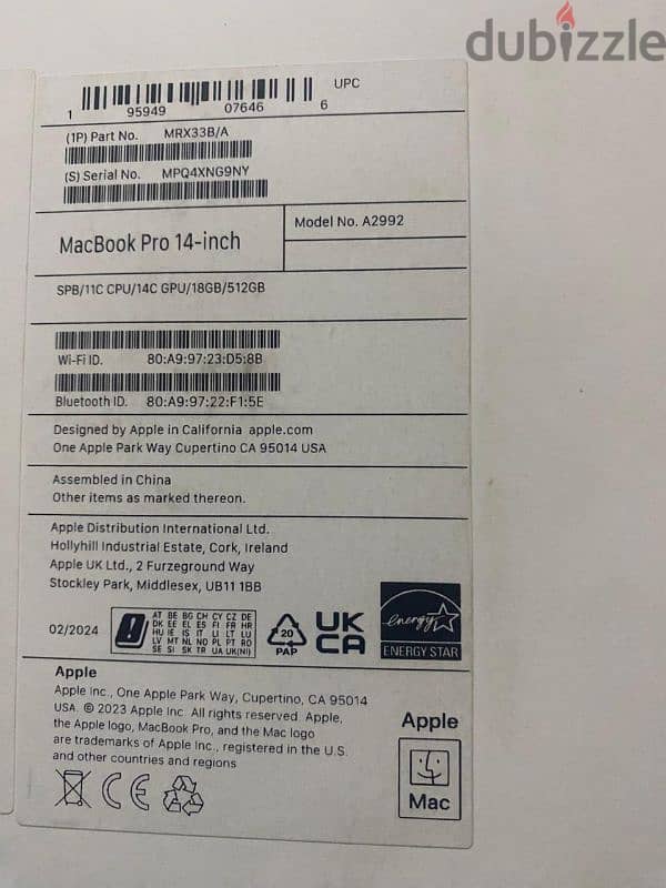 MacBook Pro M3 pro No active Open Sealed only 4