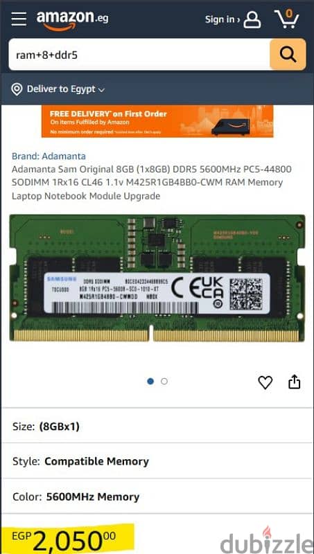 Sam Original 8GB*2 DDR5 5600MHz 2