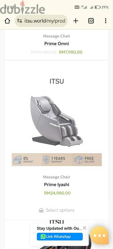 Itsu prime lyashi massage chair