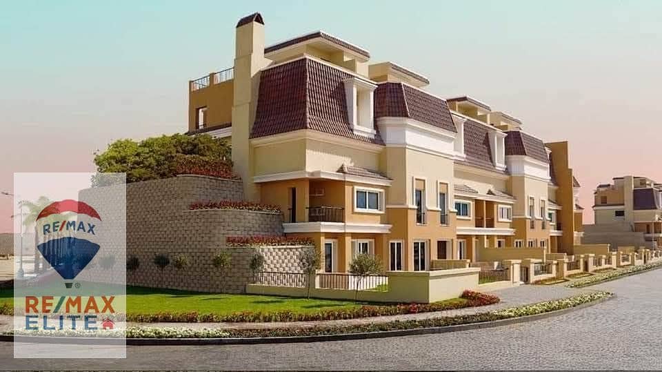 S Villa corner with garden and roof for sale ready to move in Sarai Compound , Prime location direct landscape  295m+garden129+roof89 0