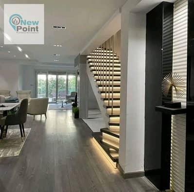 The last duplex with a finished garden, with air conditioners and immediate delivery, in Sodic Villette, in the heart of Golden Square, Fifth Settleme