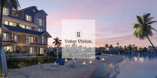 Prime Location I villa Beach House with Lagoon View mountain view Villa for sale in Aliva, Mostakbal City Compound