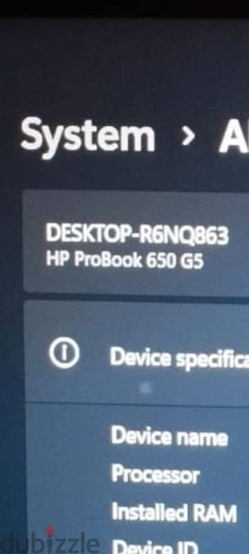 Hp probook 650 5G 5