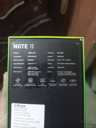 Infinix note 10 128 6