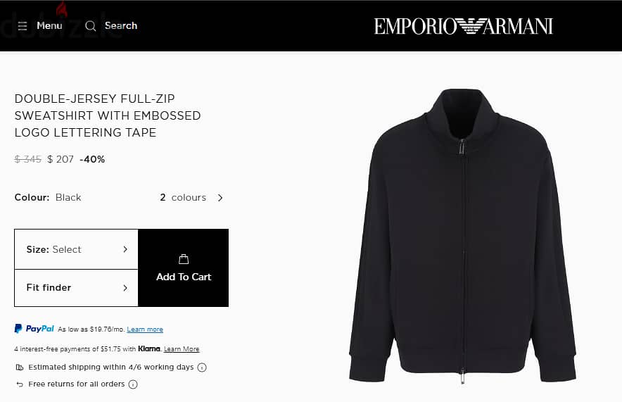 جاكيت سويتشيرت براند EMPORIO ARMANI أوريجنال ايطالي 3