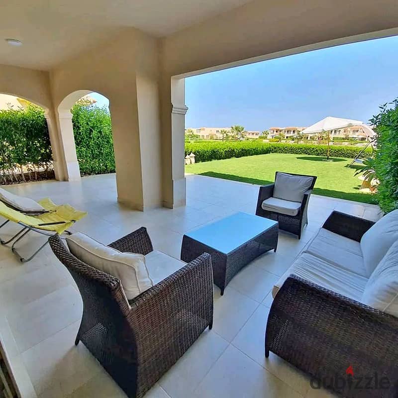 Ground floor chalet with garden 140m immediate delivery on the sea in La Vista Gardens Ain Sokhna 0