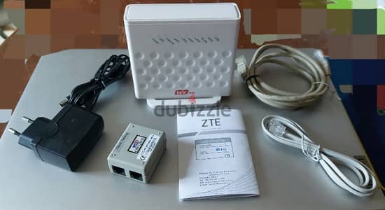 راوتر zte بالكرتونه وجميع مشتملاته