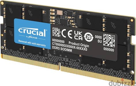 رامة لابتوب Crucial RAM 16GB DDR5 4800MHz SODIMM Laptop Memory