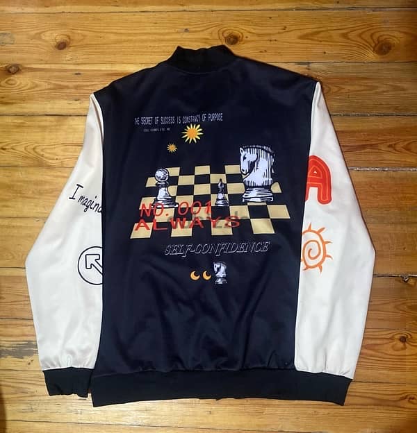 jacket baseball chess design جاكيت بيسبول 2