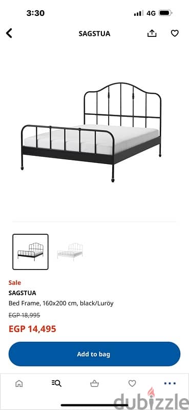 IKEA bed frame - SAGSTUA black/Luröy 2