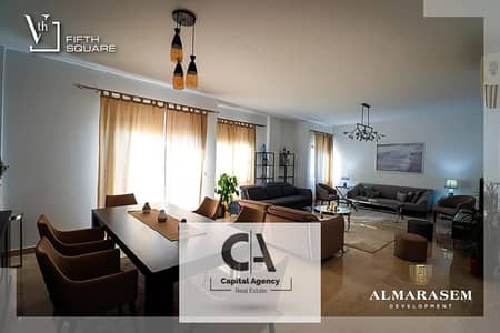 Own a fully finished apartment with air conditioners - Ready to move - including club membership in Fifth Square Al Marasem Compound