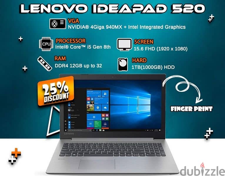 لينوفو IdeaPad 520 زيوروا مشتغلش i5 جيل 8 0