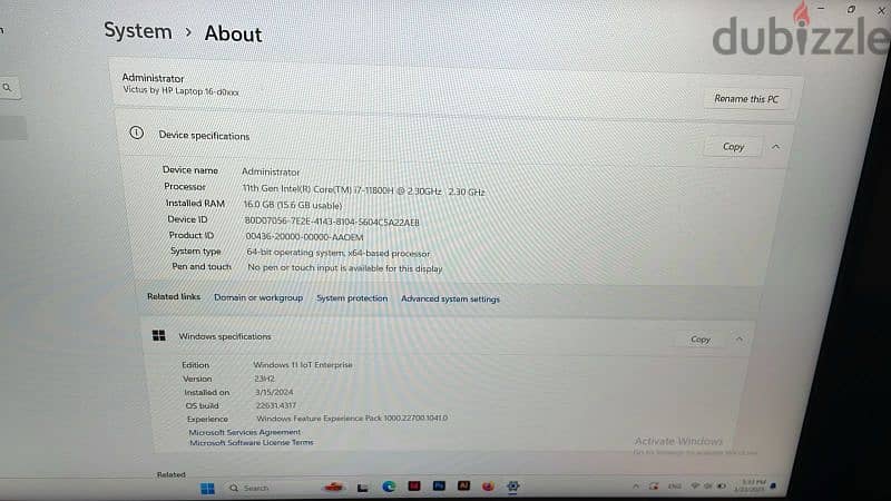 HP Victus I7 11th - Nvidia 6GB - 16 Ram - like New 1