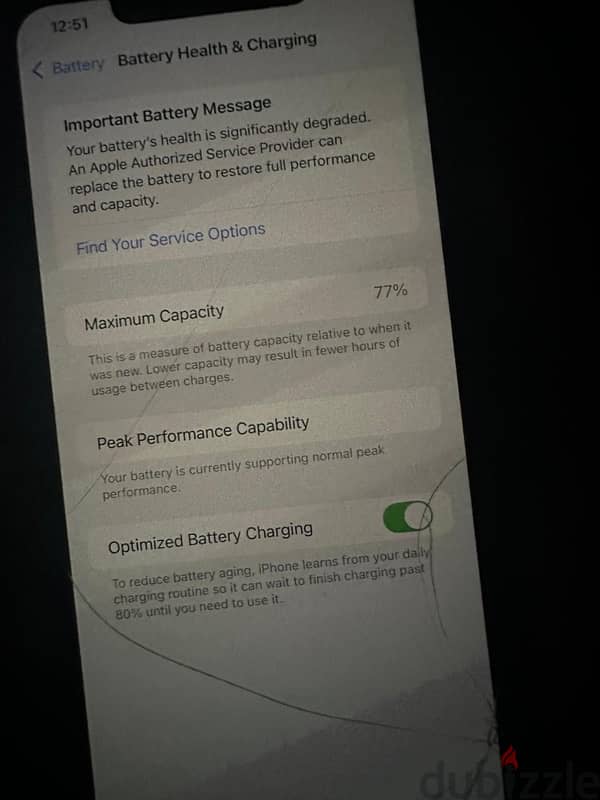 iphone xs max - used  battery 77% 0