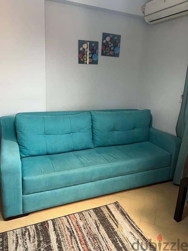 aqua blue sofa bed with storage 2