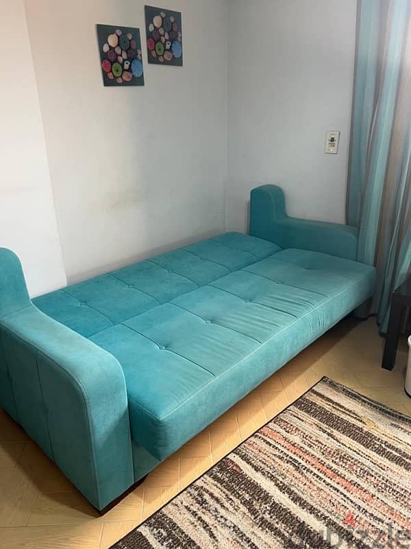 aqua blue sofa bed with storage 5