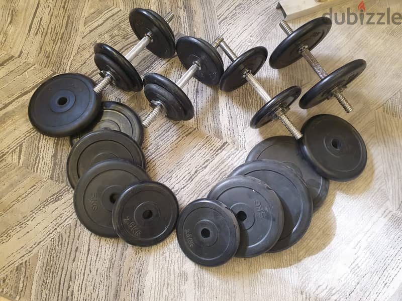 Home Gym rack & bench & weights with dumbells and bars مالتى جيم منزلى 2