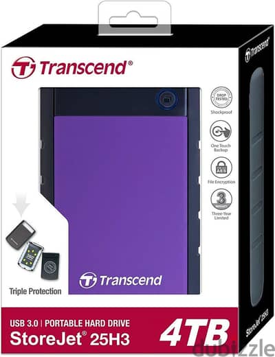 للبيع هارد 4TB Transcend StoreJet 25H3 2.5-inch USB3.0 Portable