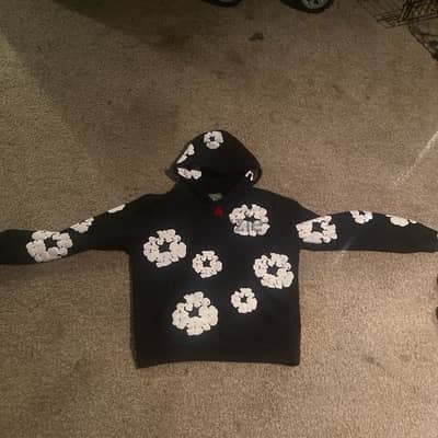 denim tears hoodie (black and white)