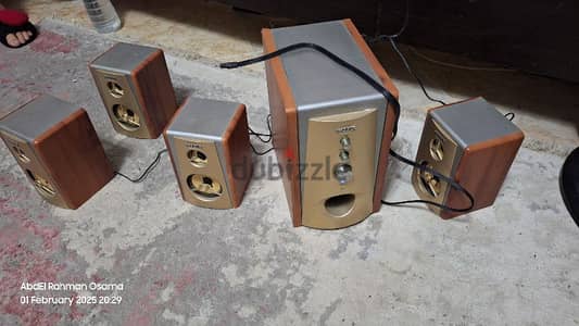 Subwoofer 4.1 صابويفير ٤ سماعات خشب صوت نقي