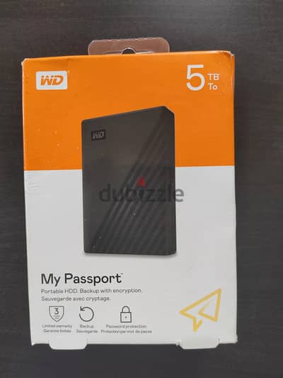 WD My Passport 5TB USB - WD my passport هارد خارجي 5 تيرا جديد متبرشم