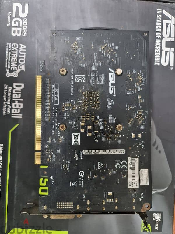 كارت شاشة GTX 1050 2GB ASUS Phoenix Single Fan 3