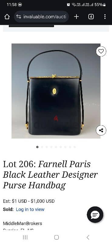 Farnell Paris brown Leather Designer Purse Handbag&حقيبه يد