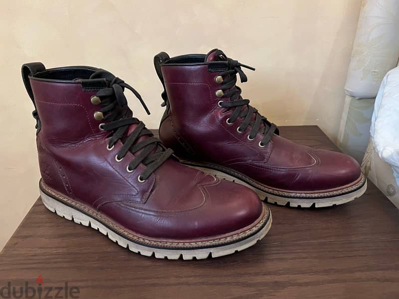 Timberland Leather Maroon Boots (44) 1