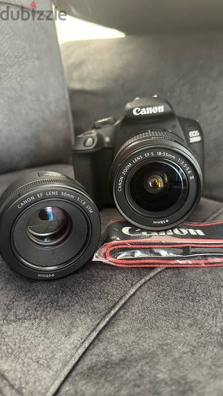 canon2000D (2 lens) بحالة ممتازة استخدام اقل من سنة 0