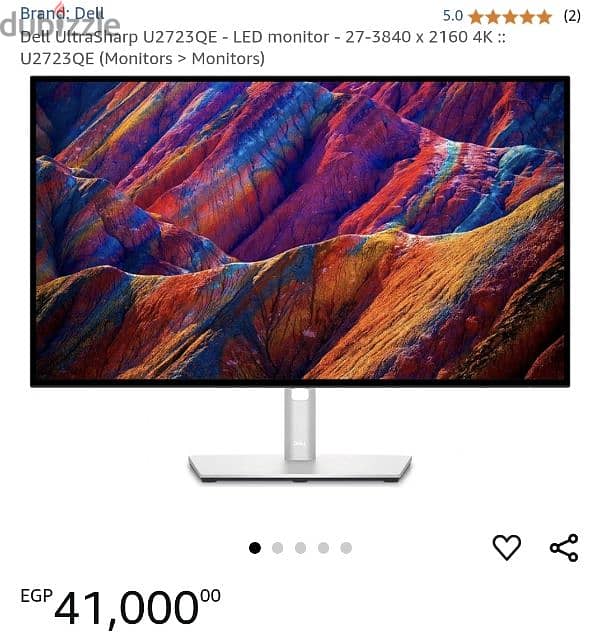 Dell 4k IPS 27 inch Monitor شاشة حالة ممتازة عالية النقاء والالوان 0