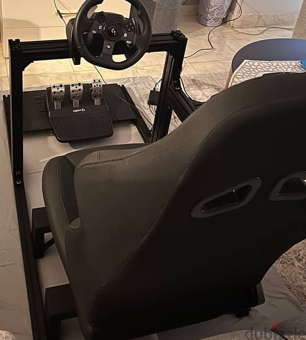 Logitech g920 + shifter + sparco seat with stand 0