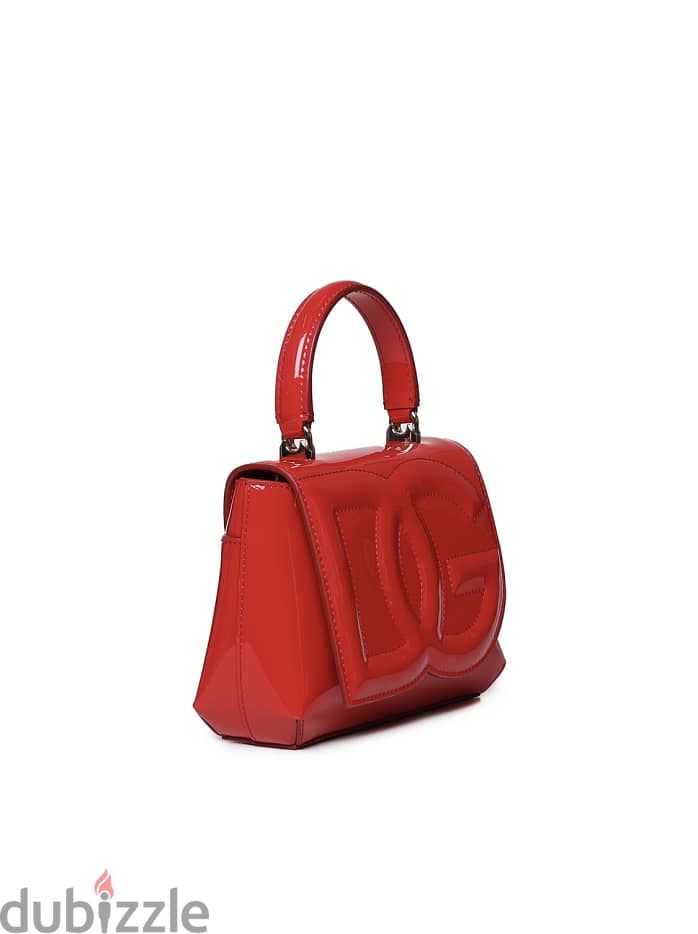 DG LOGO BAG WITH HANDLE حقيبة صغيرة بشعار DG ويد علوية جلد لامع 1