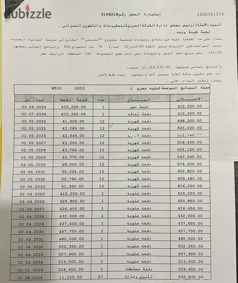 للبيع في مدينتي شقة (140)م علي مجري السيل فيو مميز في b14 0