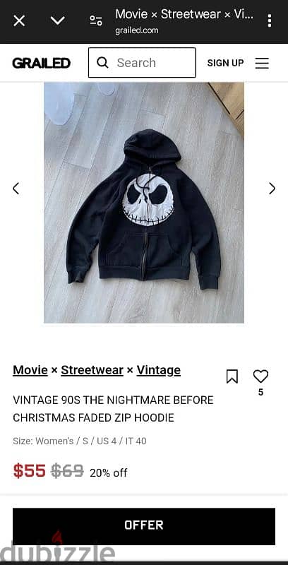 Disney The Nightmare Before Christmas Jack Skellington Zippered Hoodie 5