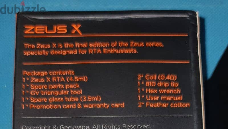 zeus x dual coil تانك زيوس اكس بحالة الزيرو بكل مشتملاتة 1