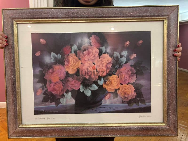 Flower arrangement painting with matching frame 1